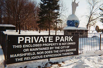 Jesus statue in park, after lawsuit