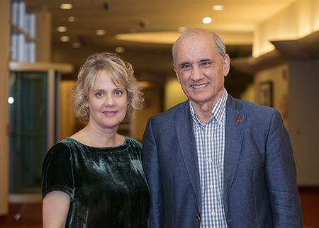 Annie Laurie Gaylor Dan Barker co-presidents standing together at the 2017 FFRF Convention