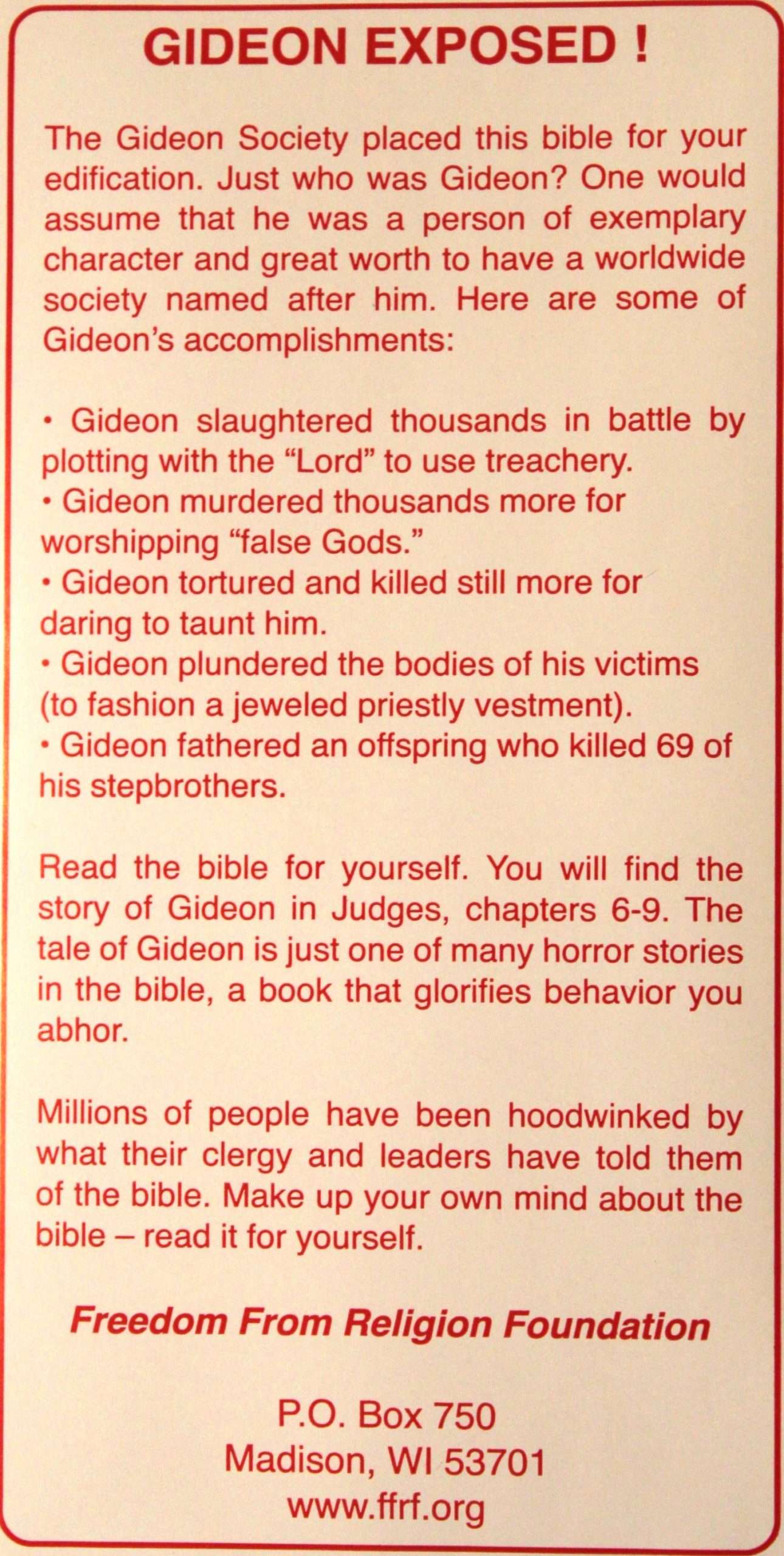 Gideon Exposed Stickers