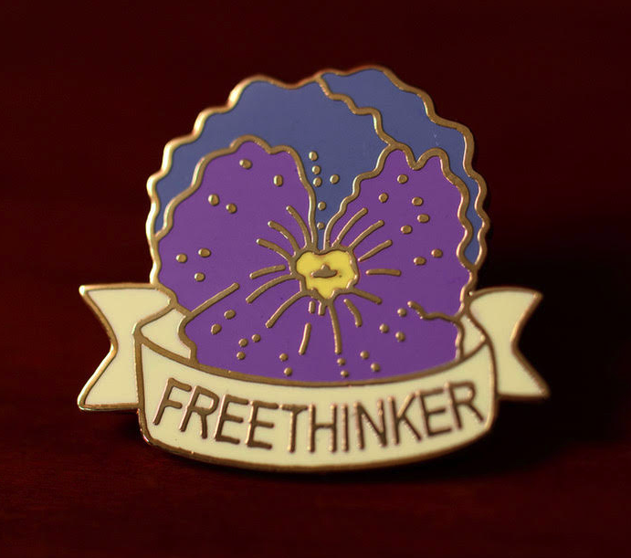 Pansy Freethinker Pin