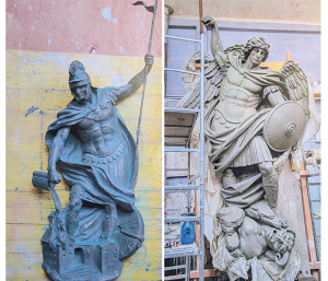 Mockup of the Quincy statues 